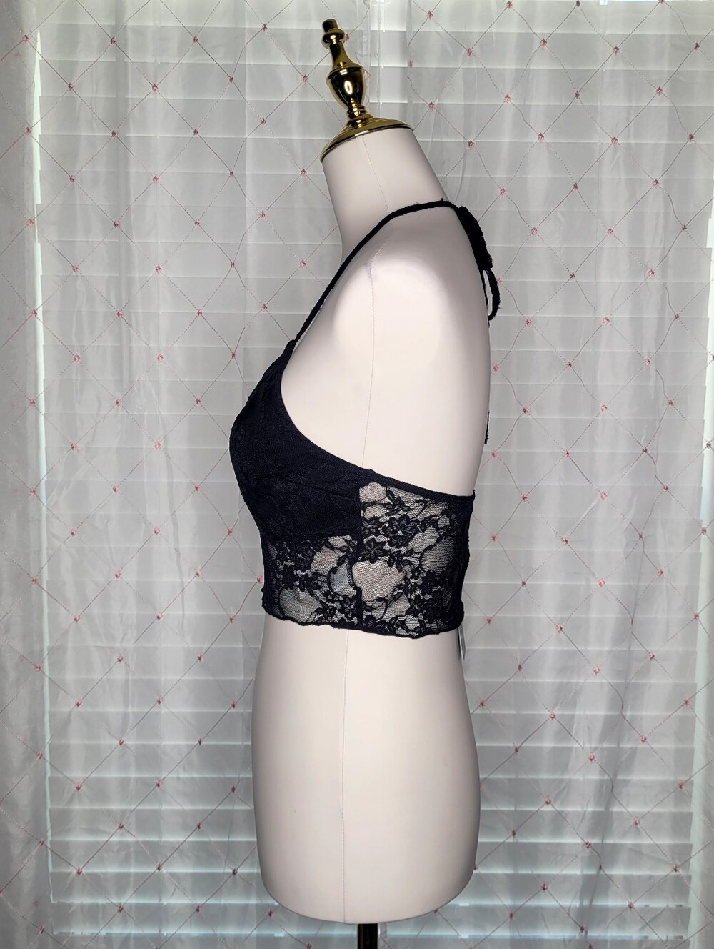 21 Saints Black Lace Halter Top 90s Inspired Y2K Inspired Fairygoth Fairygrunge - Picture 2 of 9